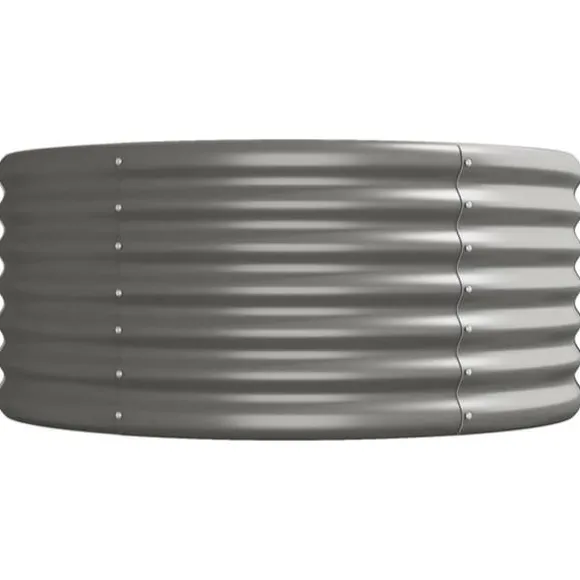 Plantekasse i galvaniseret stål - Højbed til haven | Størrelse: 440x80x36 cm | Farve: Grå
