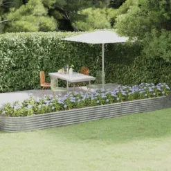 Plantekasse i galvaniseret stål - Højbed tilhave og terrasse | Størrelse: 507x100x36 cm | Farve: Sølvfarvet