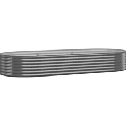Plantekasse i galvaniseret stål - Robust højbed | Farve: Antracitgrå | Størrelse: 249x100x36 cm