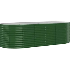 Plantekasse i galvaniseret stål - Højbed til have og terrasse | Størrelse: 249x100x68 cm | Farve: Grøn