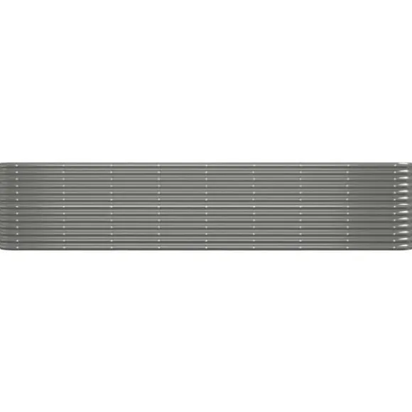 Plantekasse i galvaniseret stål - Højbed | Størrelse: 332x40x68 cm | Farve: Grå