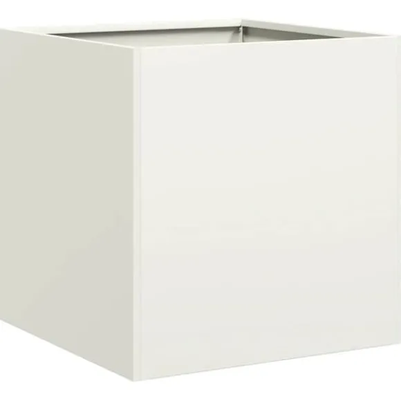 Plantekasse i koldvalset stål - Højbed til planter | Størrelse: 40x40x40 cm | Farve: Hvid