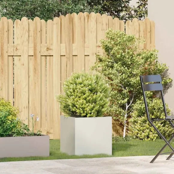 Plantekasse i koldvalset stål - Højbed til planter | Størrelse: 40x40x40 cm | Farve: Hvid