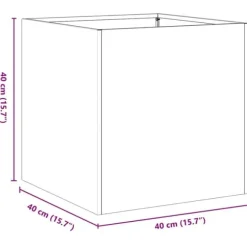 Plantekasse i koldvalset stål - Højbed til planter | Størrelse: 40x40x40 cm | Farve: Hvid