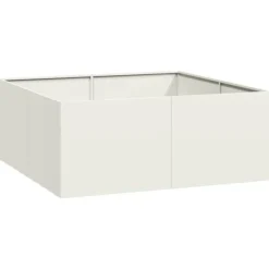 Plantekasse i koldvalset stål - Højbed til haver og terrasser | Størrelse: 100x100x40 cm | Farve: Hvid