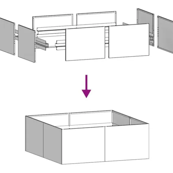 Plantekasse i koldvalset stål - Højbed til haver og terrasser | Størrelse: 100x100x40 cm | Farve: Hvid