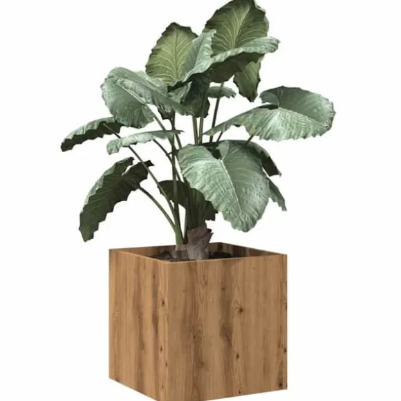 Plantekasse i konstrueret træ - Dekorativ blomsterkrukke | Størrelse: 40x40x40 cm