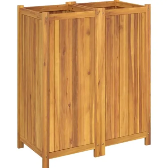 Plantekasse i massivt akacietræ med for - Dyrkning & Dekoration | Størrelse: 84x42x100 cm