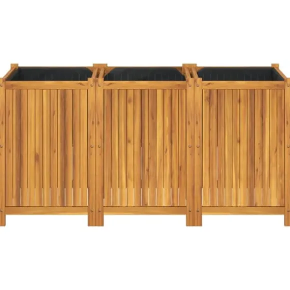 Plantekasse i massivt akacietræ - Dekorativ med dræning | Størrelse: 150x50x75 cm