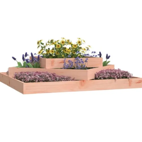 Plantekasse i massivt douglasgran - 3 niveauer | Størrelse: 112x112x27 cm