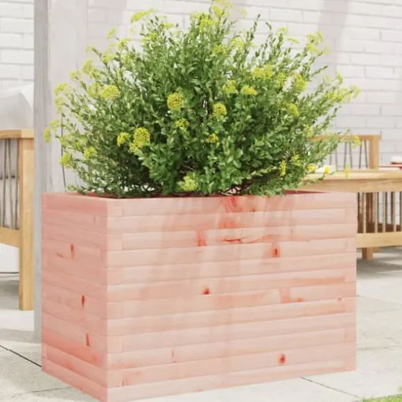 Plantekasse i massivt douglasgran - Stabil og dekorativ | Størrelse: 70x40x45,5 cm