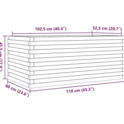 Plantekasse i massivt fyrretræ - Robust og dekorativ | Størrelse: 110x60x45,5 cm