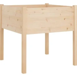 Plantekasse i massivt fyrretræ - Holdbar og vejrbestandig | Størrelse: 70x70x70 cm