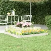 Plantekasse i massivt fyrretræ - 3 niveauer til blomster og planter | Størrelse: 110x110x27 cm | Farve: Hvid