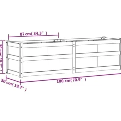 Plantekasse i massivt fyrretræ - Dekorativ til have og terrasse | Størrelse: 180x50x50 cm | Farve: Hvid