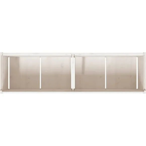 Plantekasse i massivt fyrretræ - Dekorativ til have og terrasse | Størrelse: 180x50x50 cm | Farve: Hvid