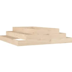Plantekasse i massivt fyrretræ - 110x110x27 cm | Farve: Naturlig træfinish
