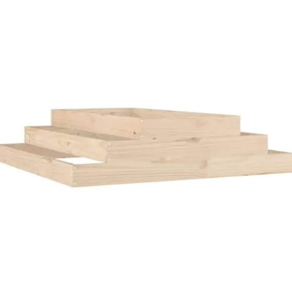 Plantekasse i massivt fyrretræ - 110x110x27 cm | Farve: Naturlig træfinish