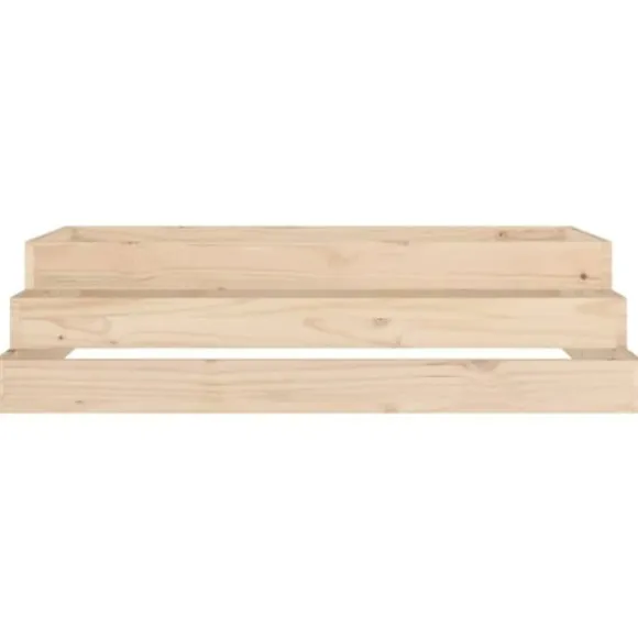 Plantekasse i massivt fyrretræ - 110x110x27 cm | Farve: Naturlig træfinish