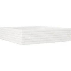 Plantekasse i massivt fyrretræ - Dybde 100 cm | Farve: Hvid | Størrelse: 100x100x23 cm