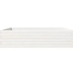 Plantekasse i massivt fyrretræ - Dybde 100 cm | Farve: Hvid | Størrelse: 100x100x23 cm