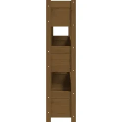 Plantekasse i massivt fyrretræ - Stabil og dekorativ | Størrelse: 112x25x104,5 cm | Farve: Gyldenbrun