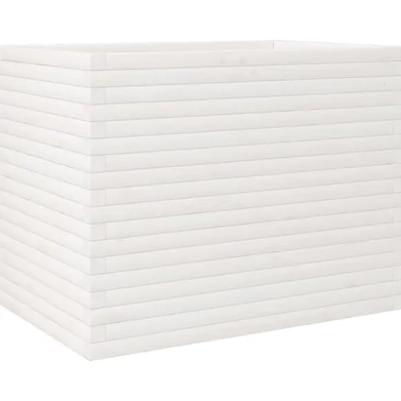 Plantekasse i massivt fyrretræ - Dekorativ havekasse | Størrelse: 90x60x68,5 cm | Farve: Hvid
