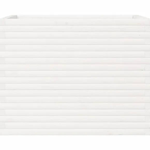 Plantekasse i massivt fyrretræ - Dekorativ havekasse | Størrelse: 90x60x68,5 cm | Farve: Hvid