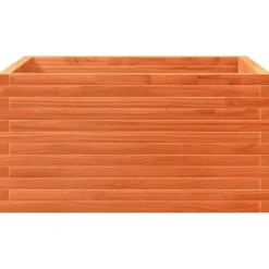 Plantekasse i massivt fyrretræ - 90x90x46 cm | Farve: Gyldenbrun