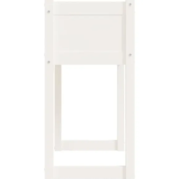 Plantekasse i massivt fyrretræ - Dekorativ blomsterkasse | Størrelse: 78x40x81 cm | Farve: Hvid