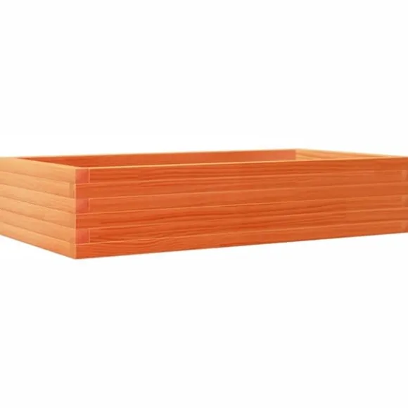 Plantekasse i massivt fyrretræ - Dybde 110 cm | Farve: Gyldenbrun | Størrelse: 110x60x23 cm