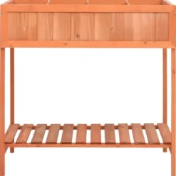 Plantekasse i massivt grantræ - Hævet 80x60x80 cm | Farve: Natur | Størrelse: 80x60x80 cm