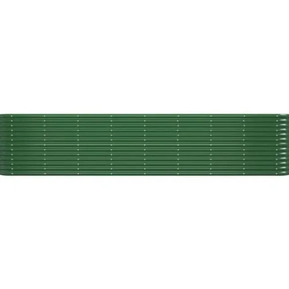 Plantekasse i pulverlakeret stål - Holdbar og vejrbestandig | Farve: Grøn | Størrelse: 332x40x68 cm