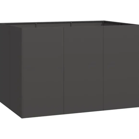 Plantekasse i stål 120x80x80 cm - Højbed til have og terrasse | Farve: Sort