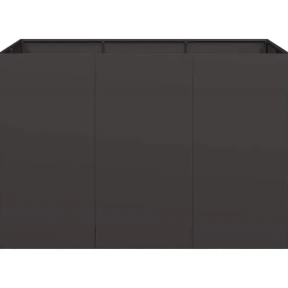 Plantekasse i stål 120x80x80 cm - Højbed til have og terrasse | Farve: Sort