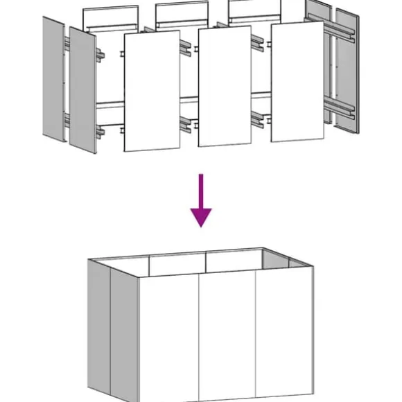 Plantekasse i stål 120x80x80 cm - Højbed til have og terrasse | Farve: Sort