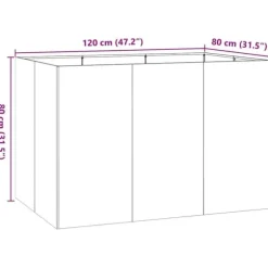 Plantekasse i stål 120x80x80 cm - Højbed til have og terrasse | Farve: Sort