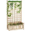Plantekasse i træ med espalier til klatreplanter