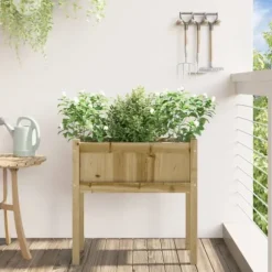 Plantekasse med ben i imprægneret fyrretræ - Haveskaber | Størrelse: 70x31x70 cm