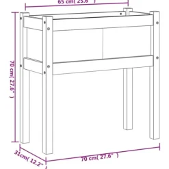 Plantekasse med ben i massivt douglasgran - Uderum | Størrelse: 70x31x70 cm