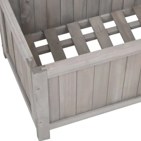 Plantekasse med espalier 70x30x135 cm massivt fyrretræ grå - Plantekasse - Plantekasser - Home & Living