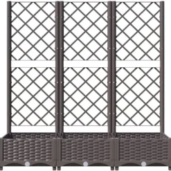 Plantekasse med espalier - Velegnet til udendørs brug | Størrelse: 120x40x121,5 cm | Farve: Brun