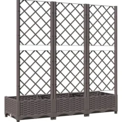 Plantekasse med espalier - Velegnet til udendørs brug | Størrelse: 120x40x121,5 cm | Farve: Brun