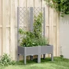 Plantekasse med espalier - Klatreplante støtte | Størrelse: 80x40x142 cm | Farve: Lysegrå