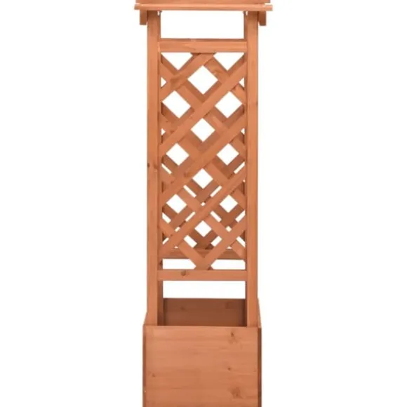 Plantekasse med espalier i fyrretræ - Robust og vejrbestandig | Størrelse: 49x39x117 cm