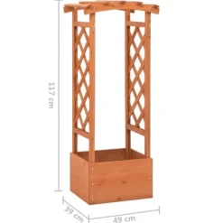 Plantekasse med espalier i fyrretræ - Robust og vejrbestandig | Størrelse: 49x39x117 cm