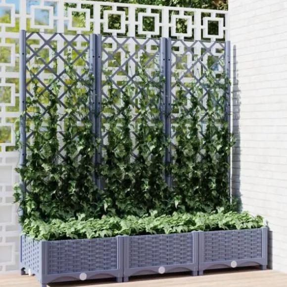 Plantekasse med espalier 120x40x121,5 cm PP mørkegrå - Plantekasse - Plantekasser - Home & Living