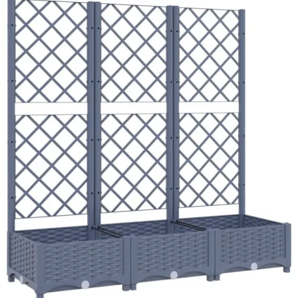 Plantekasse med espalier 120x40x121,5 cm PP mørkegrå - Plantekasse - Plantekasser - Home & Living