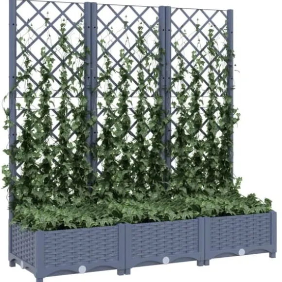 Plantekasse med espalier 120x40x121,5 cm PP mørkegrå - Plantekasse - Plantekasser - Home & Living