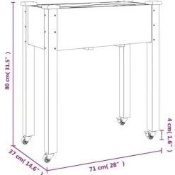 Plantekasse med foring 71x37x80 cm massivt fyrretræ grå - Plantekasse - Plantekasser - Home & Living